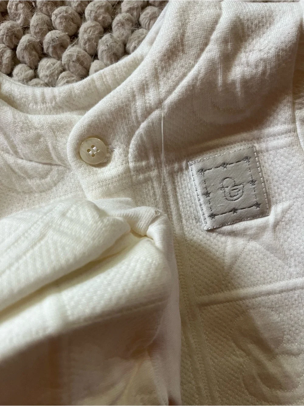 VINTAGE NOS Little Me Ivory Baby 3-Piece Knit Set with Hat